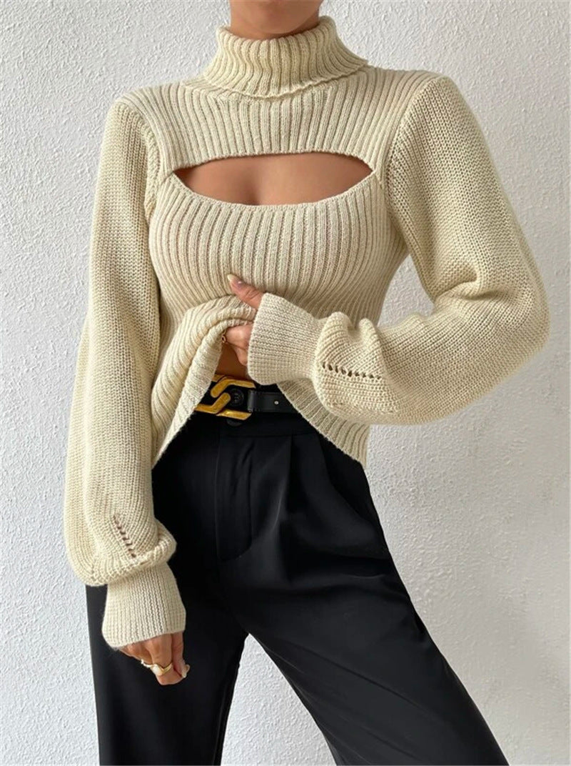 Sexy Oversized Rollkragen-Pullover mit Hohlmuster – Street Fashion Must-Have